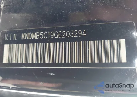 2016 Kia Sedona Lx из США, поврежденный, VIN KNDMB5C19G6203294